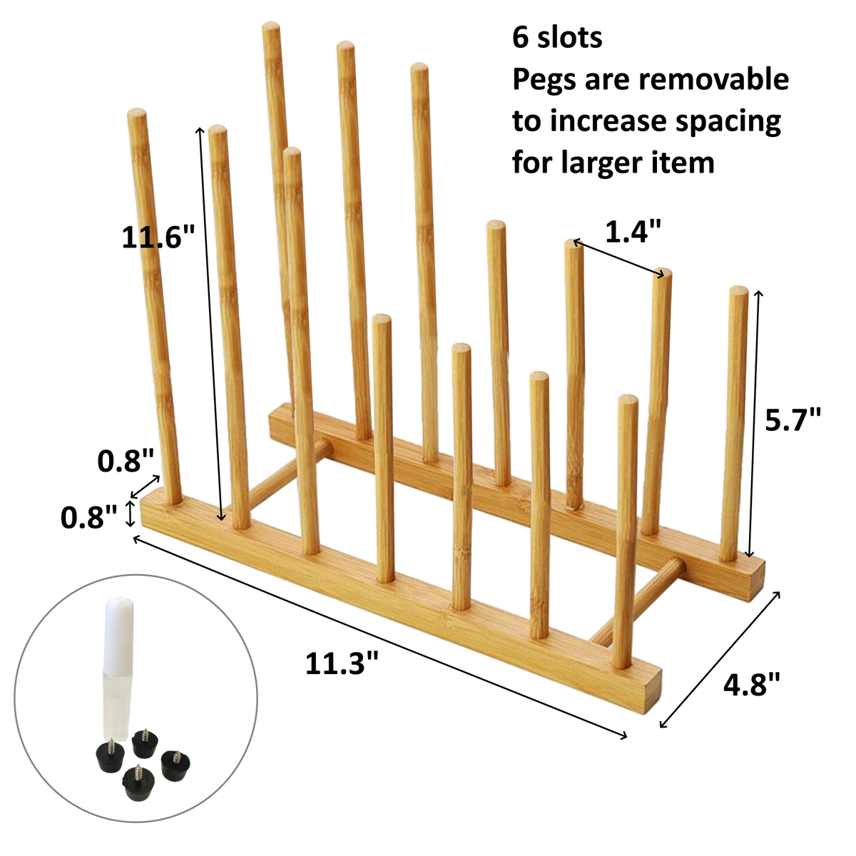 Bamboo Baby Bottle Drying Rack, Space Saving Kitchen Drying Rack & Bottle  Holder for Plastic Bag, Cup, Glass, Dish, Accessories, Reusable Ziplock and