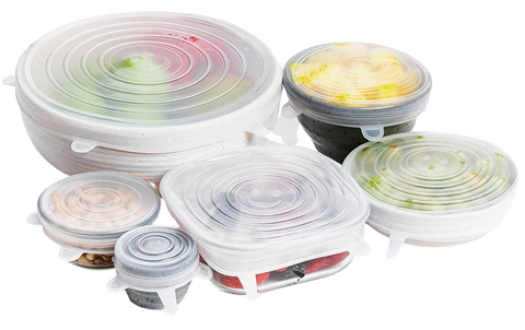 Stretch Lids Silicone Food Storage Container Lids - Reusable Premium  24-Pack - Leak-Proof & Eco-Friendly Covers for Fresh Food Storage in  Plastic Containers, Jars, Bins, cups & Mason Bowls 