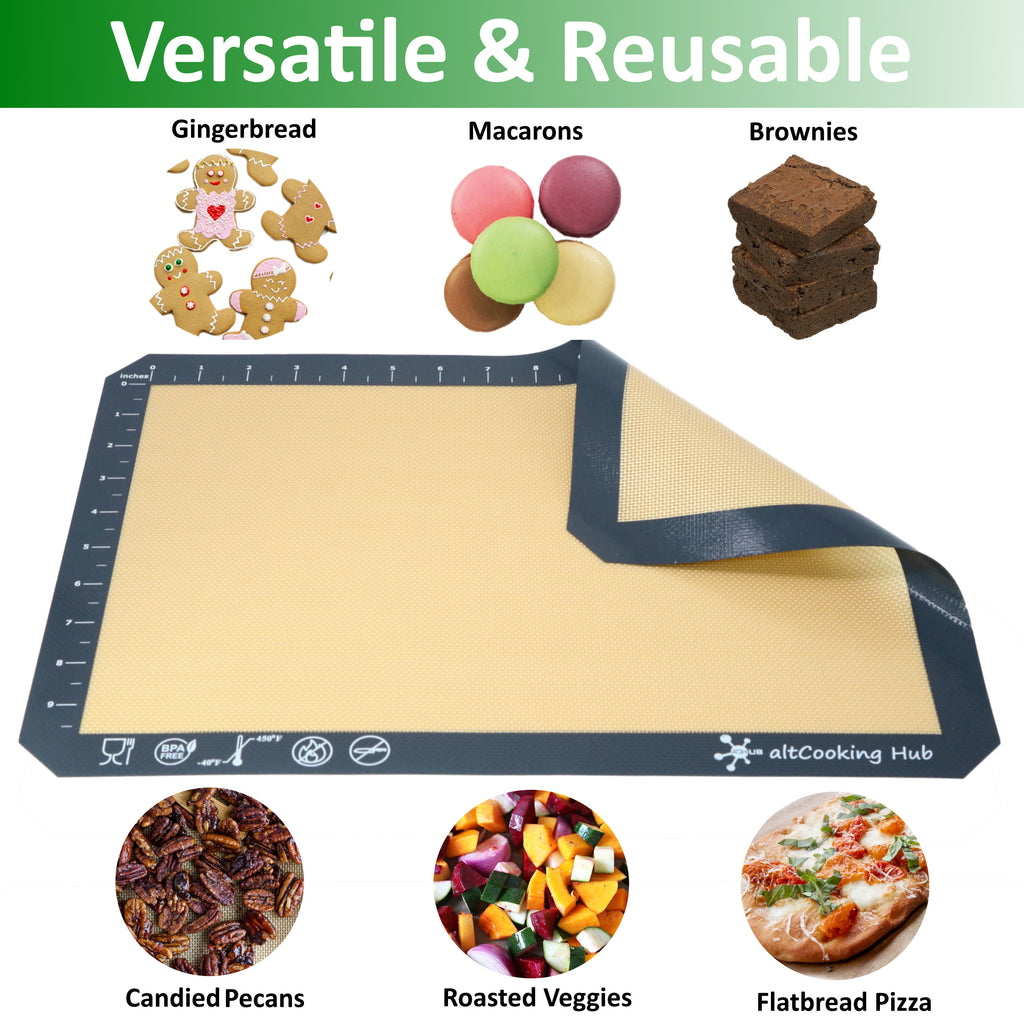 Reusable Non-stick Silicone Baking Mat, Cookie Sheet Liner, Bakeware Sheet,  While Being Eco-friendly and Fully Non-stick - Large